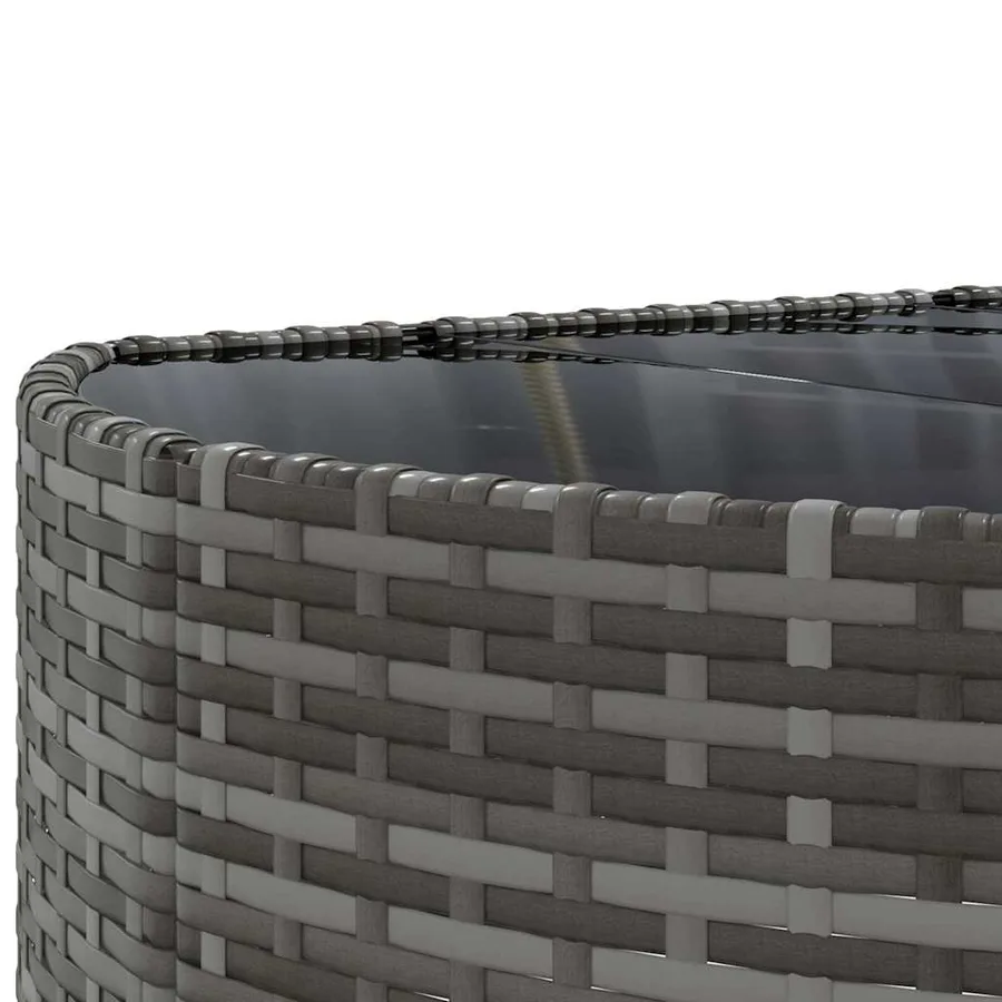 Salon de jardin 5 pcs avec coussins gris résine tressée - 6