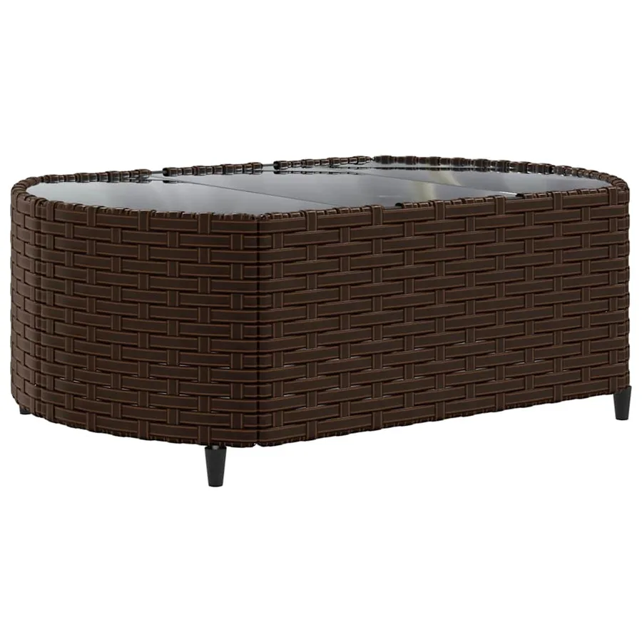 Salon de jardin avec coussins 7 pcs marron résine tressée - 5
