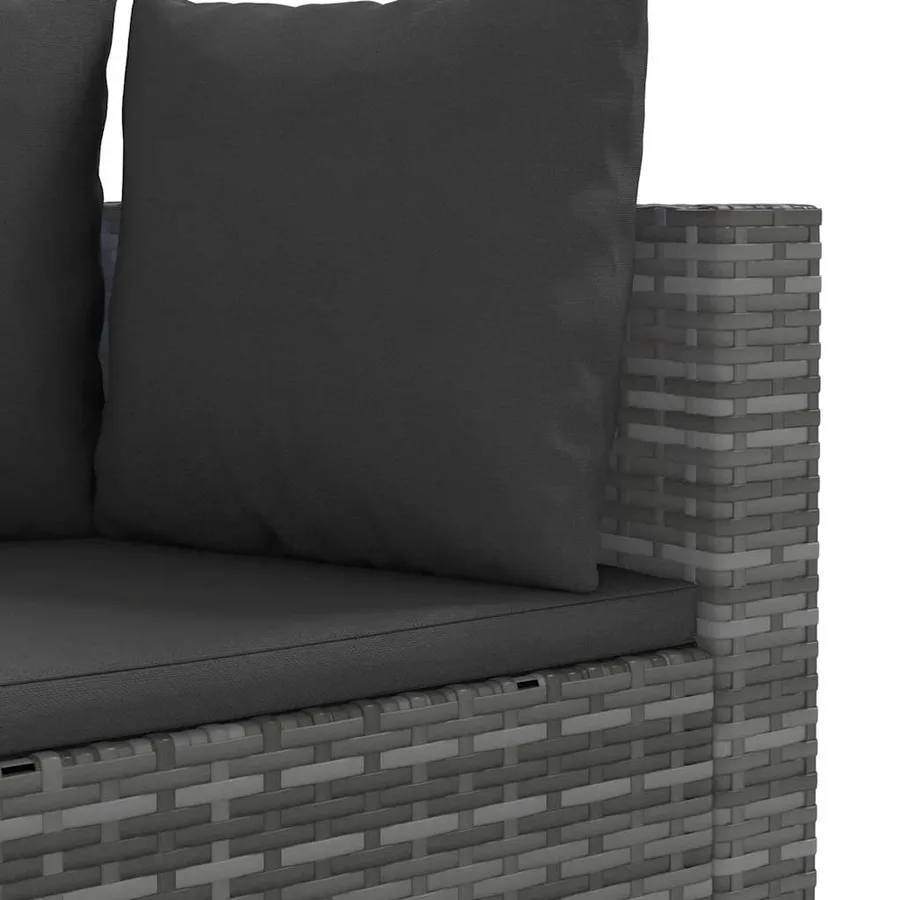 Salon de jardin avec coussins 10 pcs gris résine tressée - 7