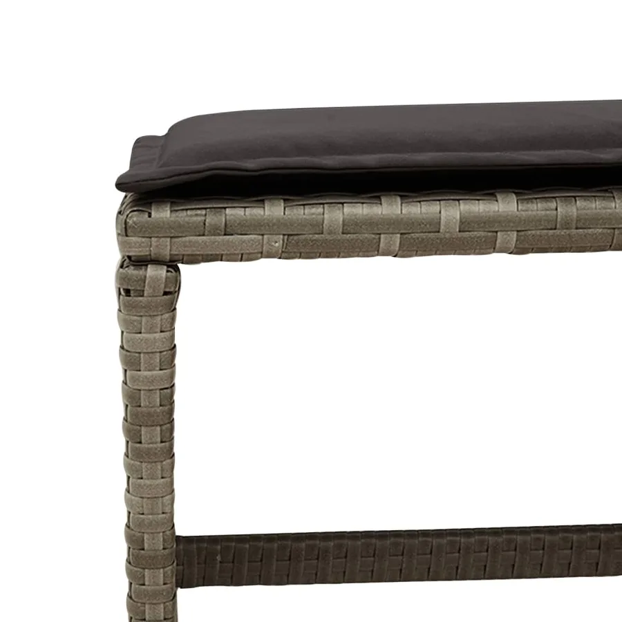 Ensemble à manger de jardin 11pcs avec coussins gris poly rotin - 10