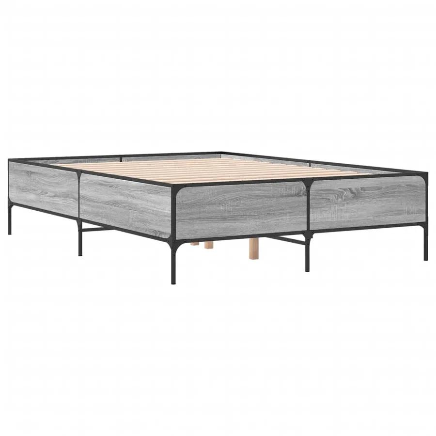Cadre de lit sans matelas sonoma gris 160x200 cm - 3