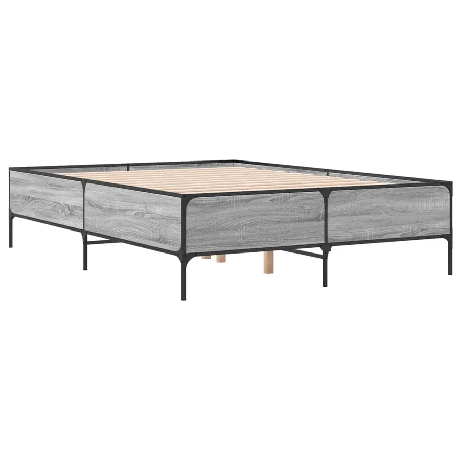 Cadre de lit sans matelas sonoma gris 160x200 cm - 6