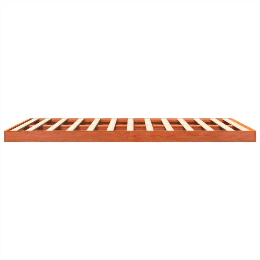 Cadre de lit sans matelas cire marron 150x200cm bois pin massif - 6