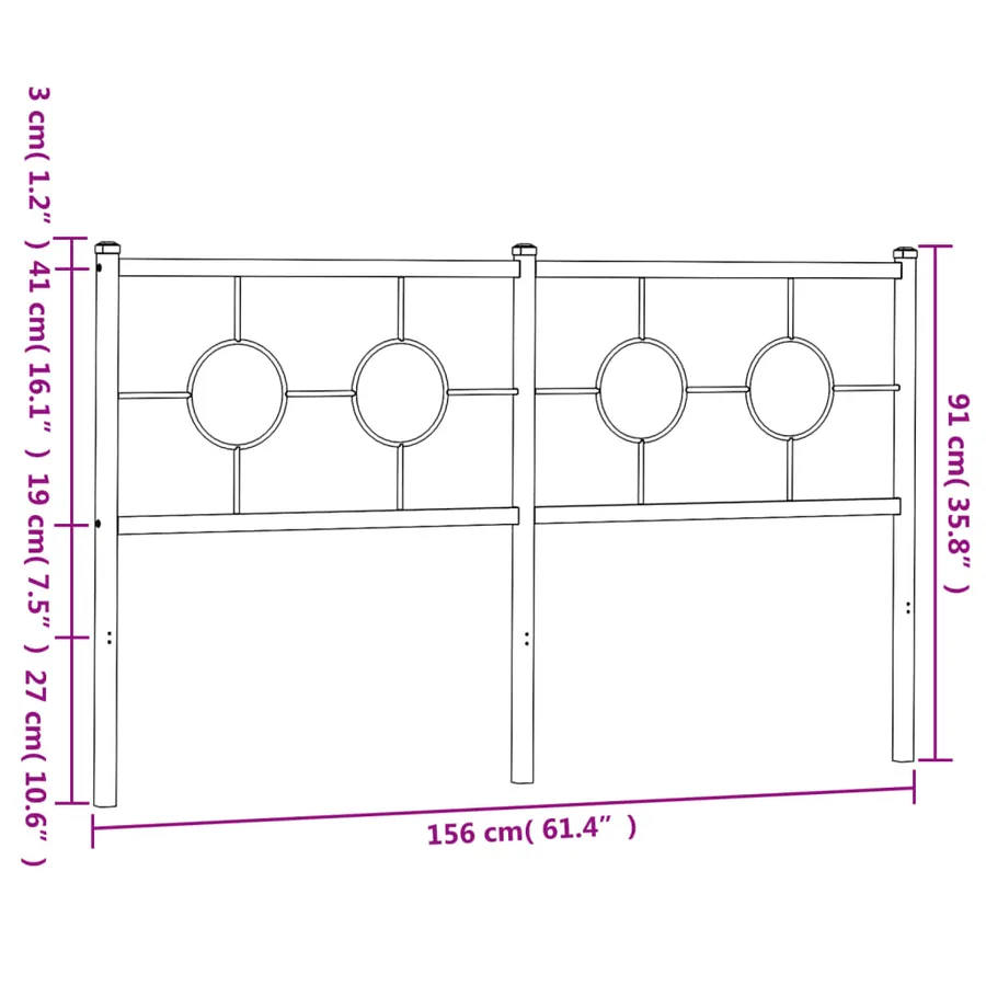 Tête de lit de remplacement métal blanc 150 cm - 7