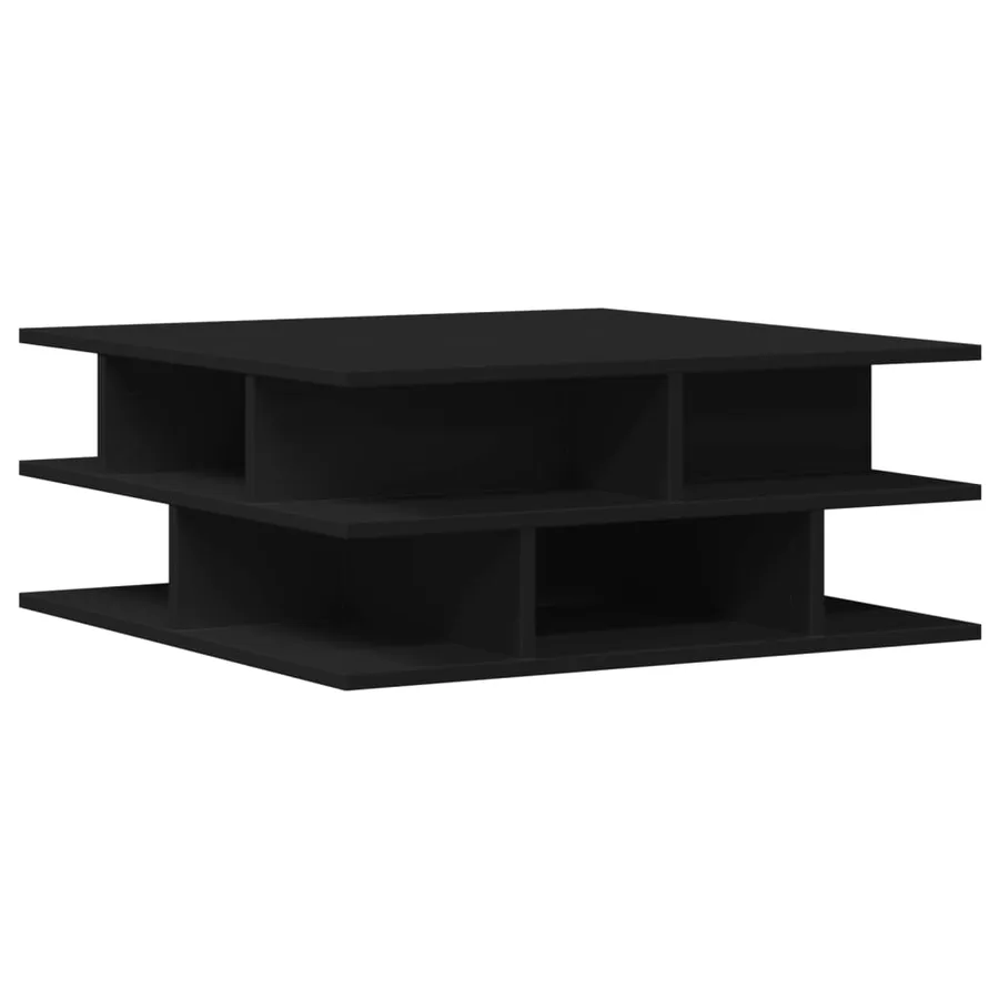 Table basse noir 70x70x29 cm bois d'ingénierie - 2