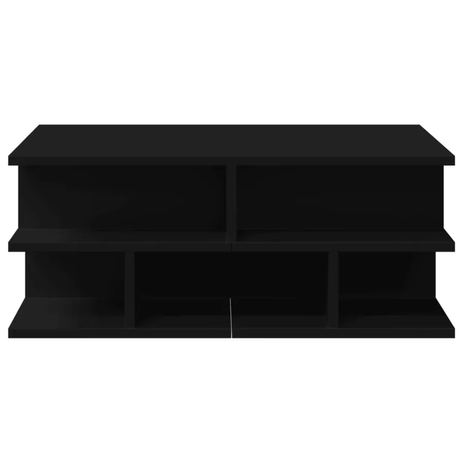 Table basse noir 70x70x29 cm bois d'ingénierie - 5