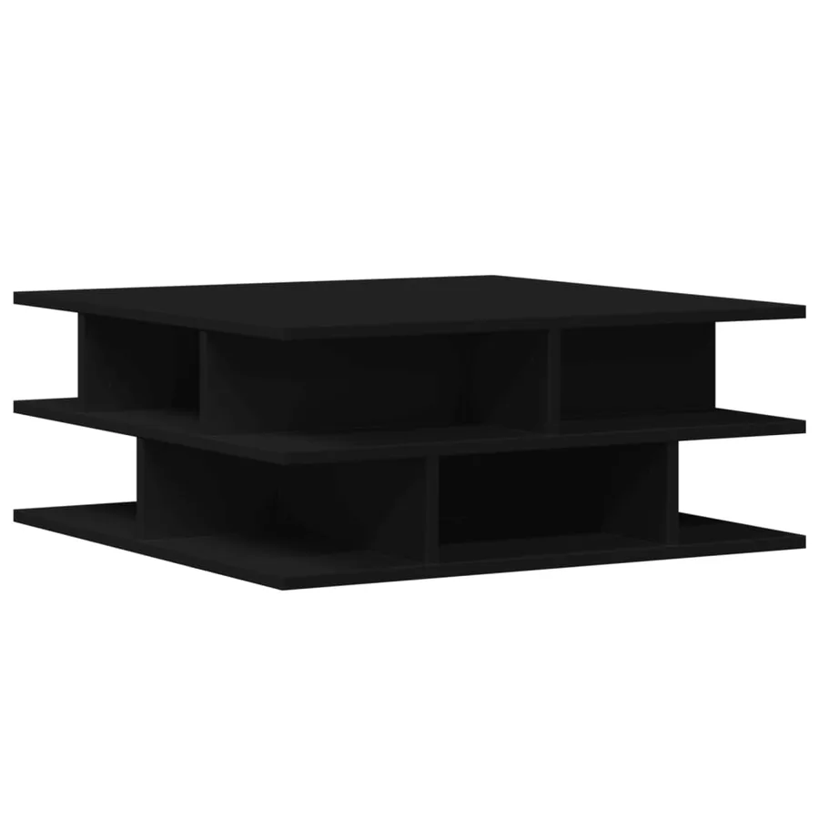 Table basse noir 70x70x29 cm bois d'ingénierie - 7