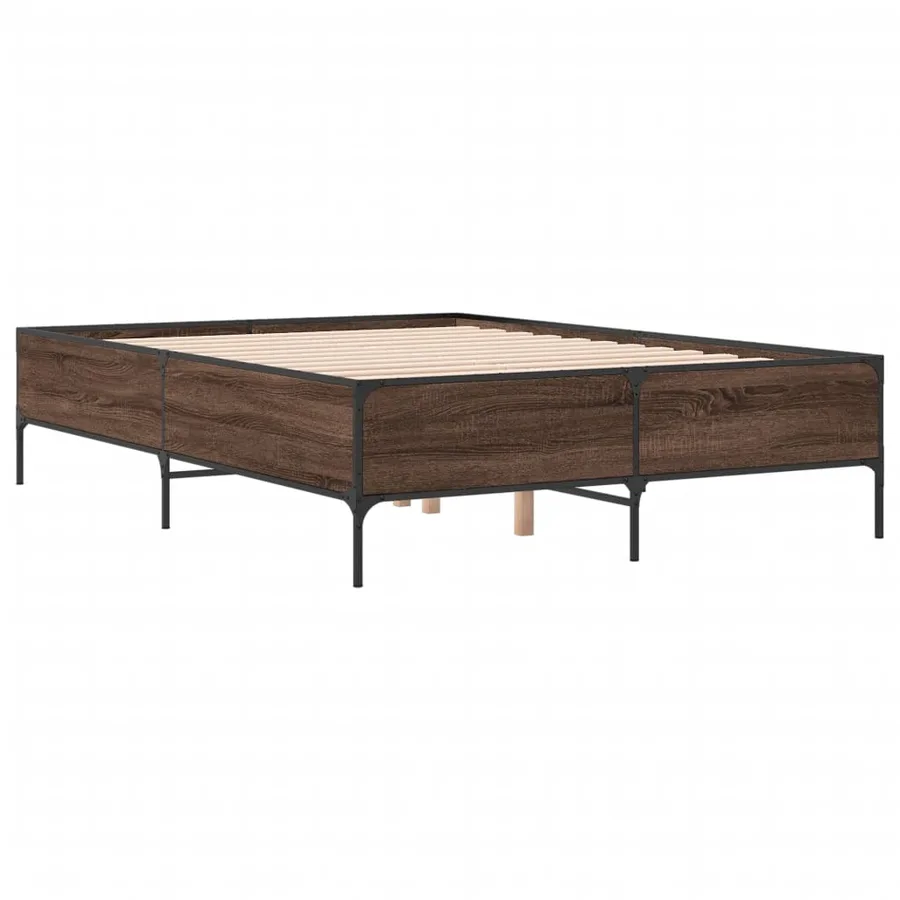 Cadre de lit sans matelas chêne marron 120x190 cm - 3