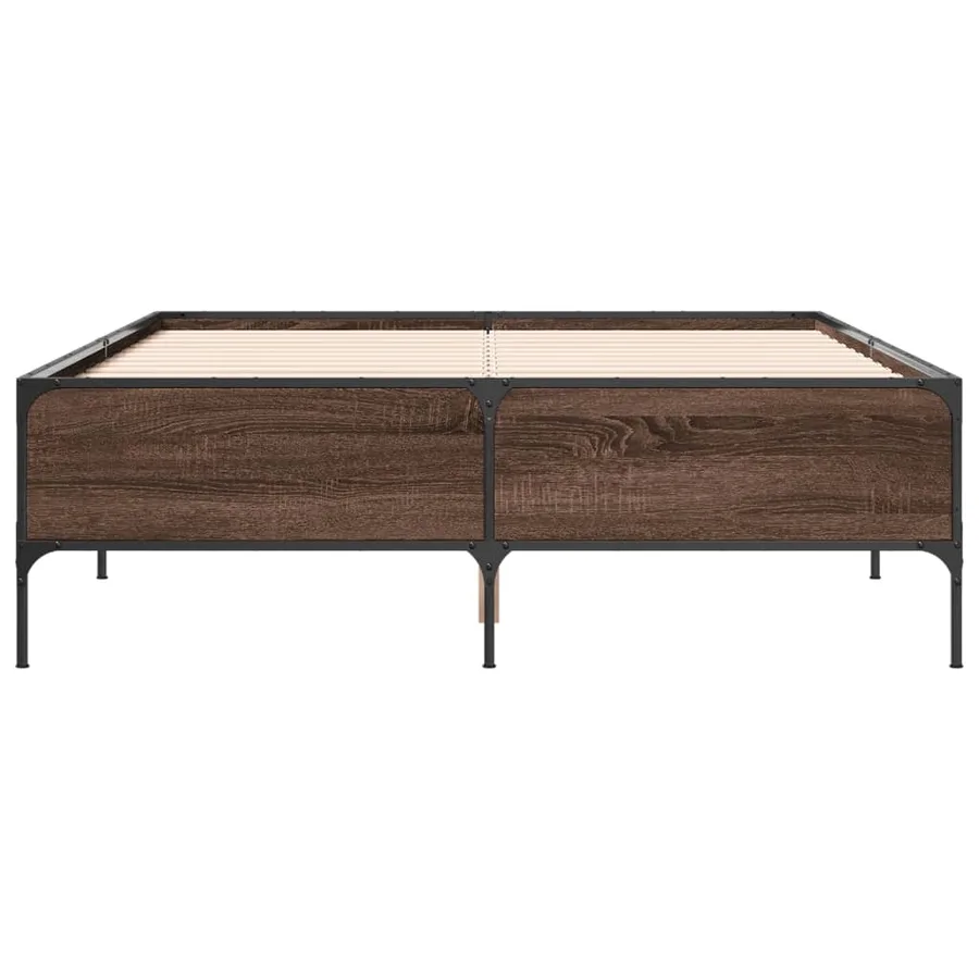 Cadre de lit sans matelas chêne marron 120x190 cm - 4