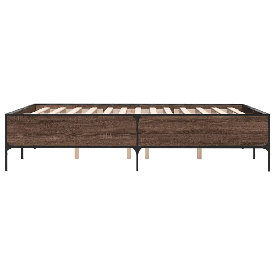 Cadre de lit sans matelas chêne marron 120x190 cm - 5