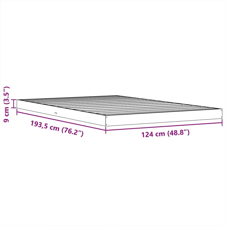 Cadre de lit sans matelas cire marron 120x190cm bois pin massif - 10