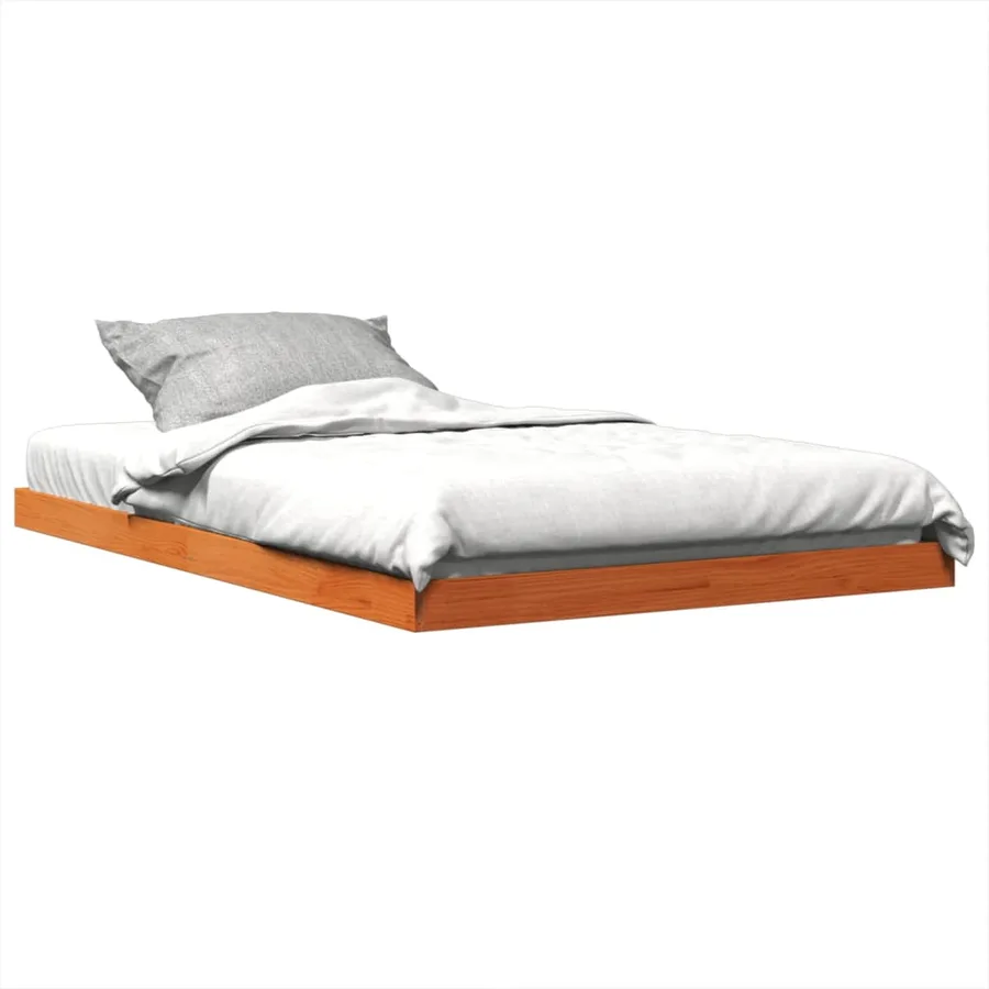Cadre de lit sans matelas cire marron 120x190cm bois pin massif - 3