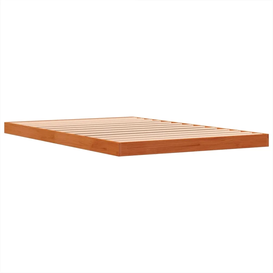 Cadre de lit sans matelas cire marron 120x190cm bois pin massif - 4