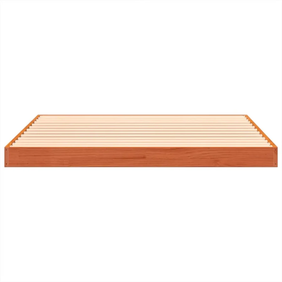 Cadre de lit sans matelas cire marron 120x190cm bois pin massif - 5