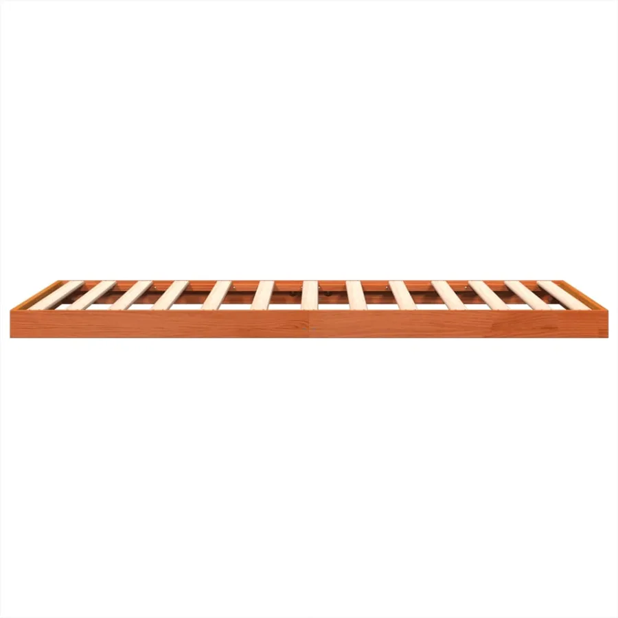 Cadre de lit sans matelas cire marron 120x190cm bois pin massif - 6