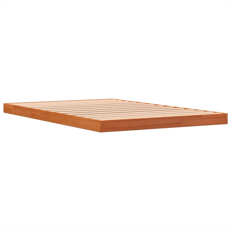 Cadre de lit sans matelas cire marron 120x190cm bois pin massif - 7
