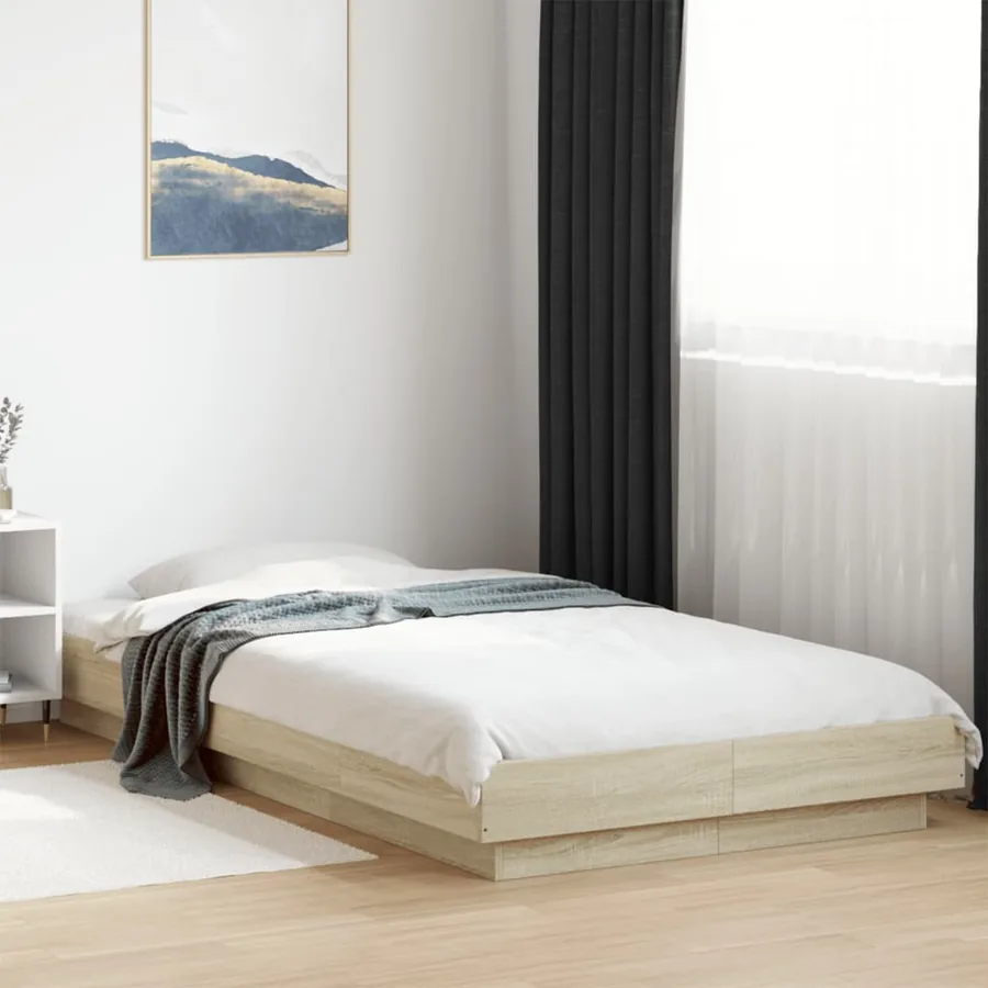 Cadre de lit sans matelas chêne sonoma 90x190 cm