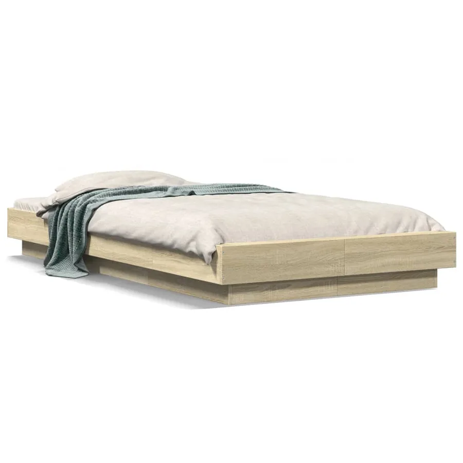 Cadre de lit sans matelas chêne sonoma 90x190 cm - 2