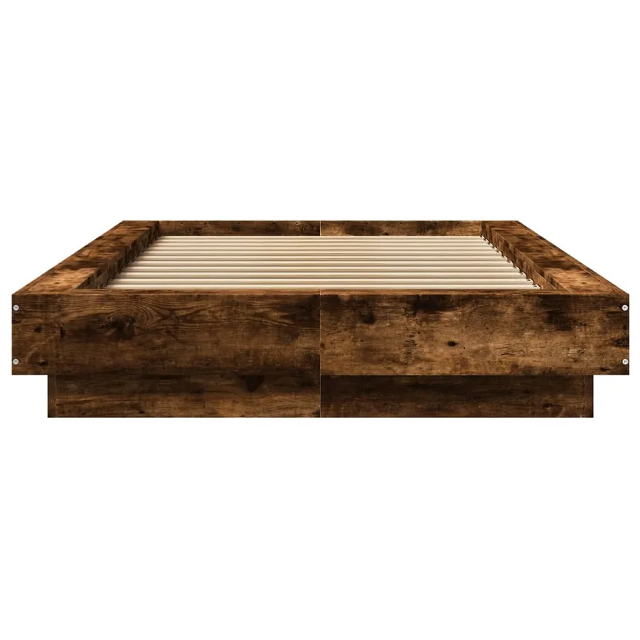 Cadre de lit sans matelas chêne fumé 90x190 cm - 4