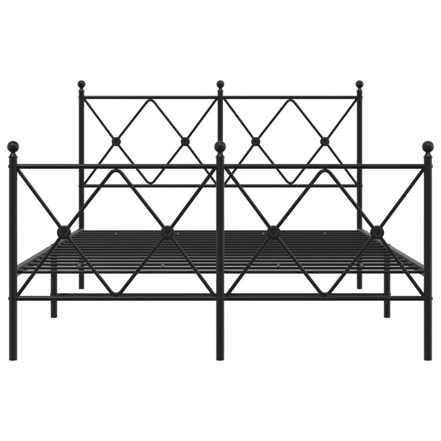 Cadre de lit métal sans matelas avec pied de lit noir 120x190cm - 4