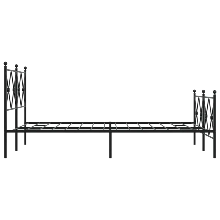 Cadre de lit métal sans matelas avec pied de lit noir 120x190cm - 5