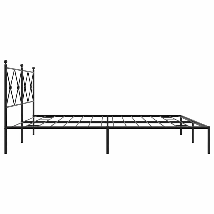Cadre de lit métal sans matelas avec tête de lit noir 193x203cm - 5