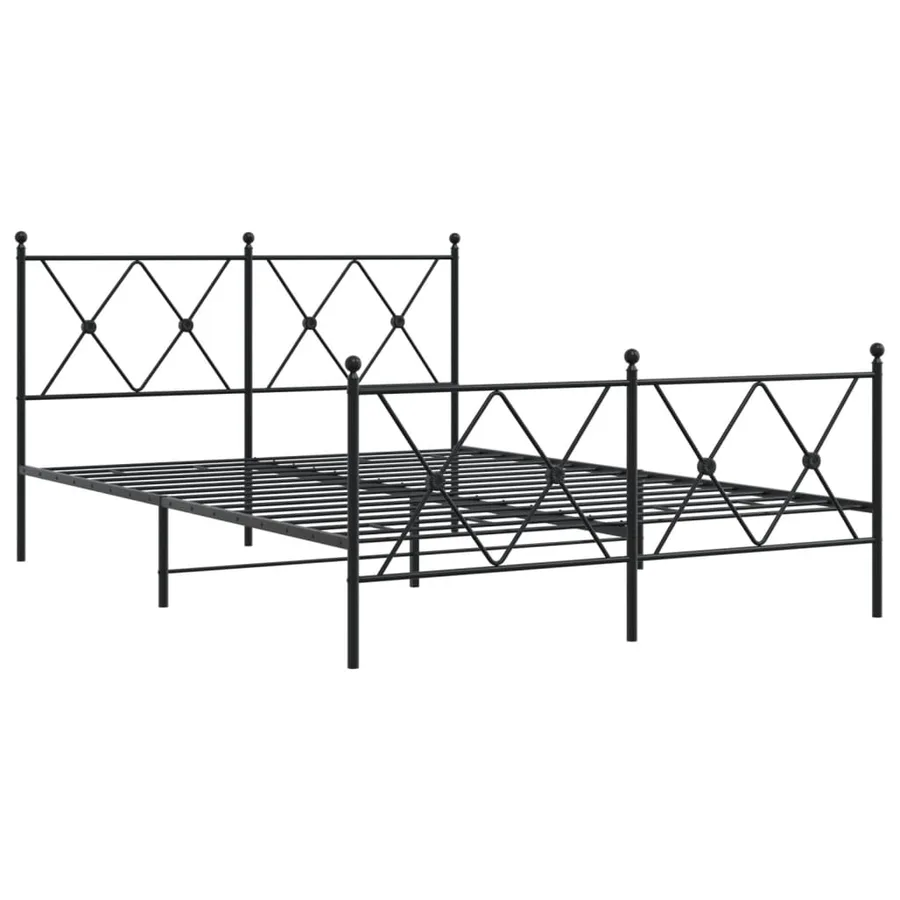 Cadre de lit métal sans matelas avec pied de lit noir 140x190cm - 3