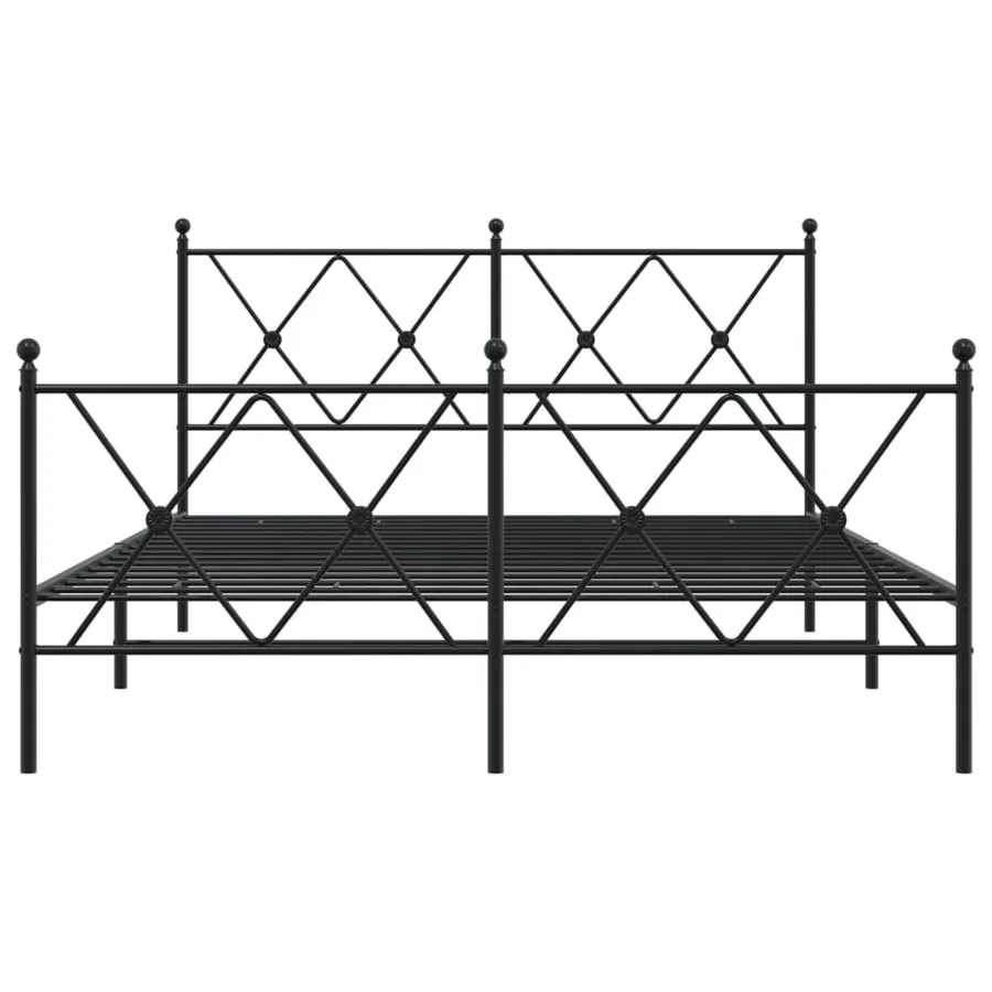 Cadre de lit métal sans matelas avec pied de lit noir 140x190cm - 4