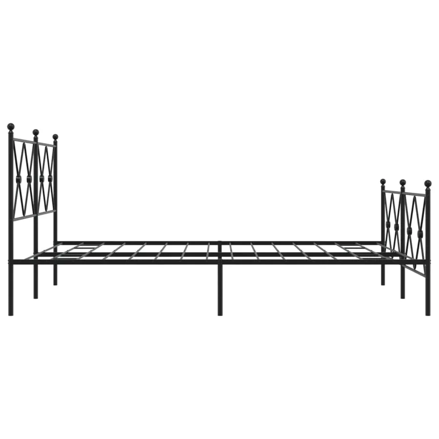 Cadre de lit métal sans matelas avec pied de lit noir 140x190cm - 5