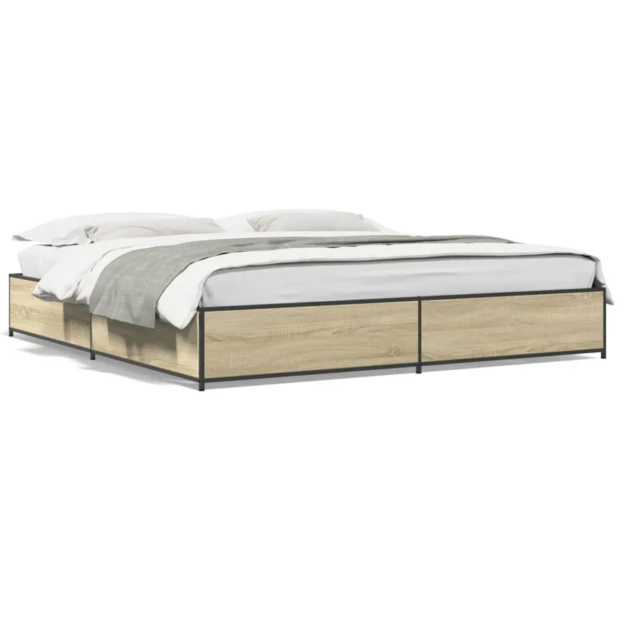 Cadre de lit sans matelas chêne sonoma 200x200 cm - 2