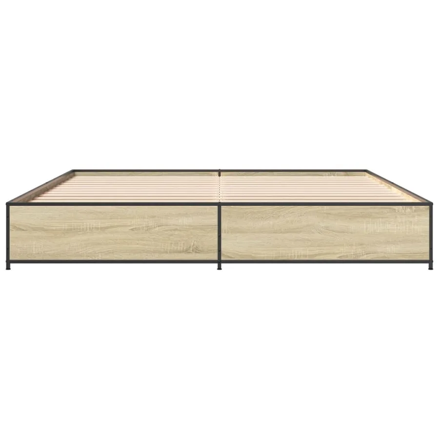 Cadre de lit sans matelas chêne sonoma 200x200 cm - 4