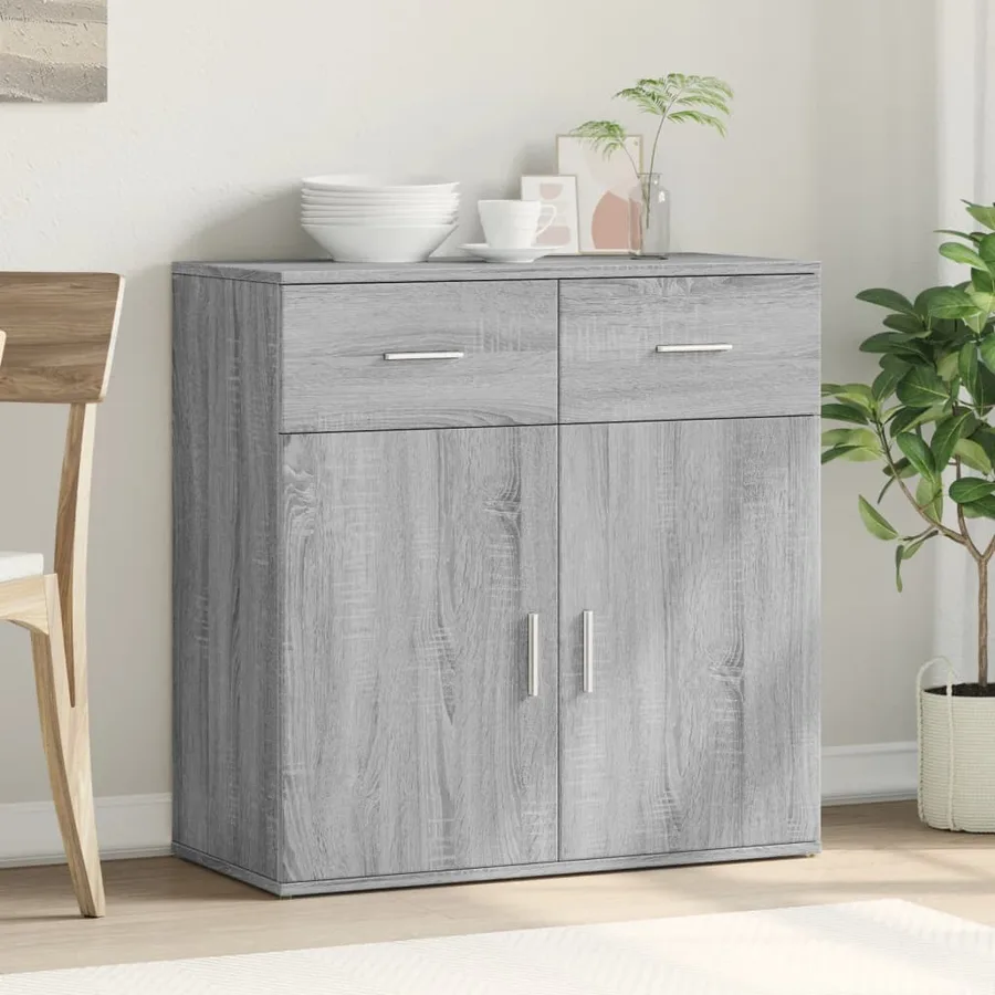 Buffet sonoma gris 79x38x80 cm bois d'ingénierie - 3