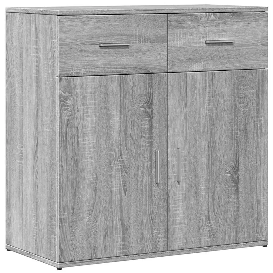 Buffets 2 pcs sonoma gris 79x38x80 cm bois d'ingénierie - 4