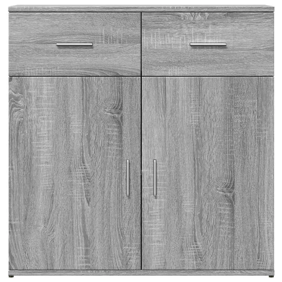 Buffets 2 pcs sonoma gris 79x38x80 cm bois d'ingénierie - 5
