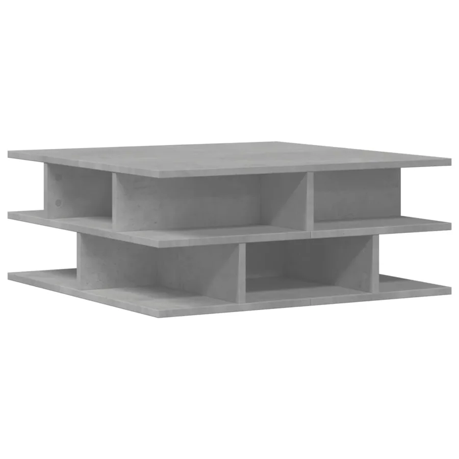 Table basse gris béton 70x70x29 cm bois d'ingénierie - 2