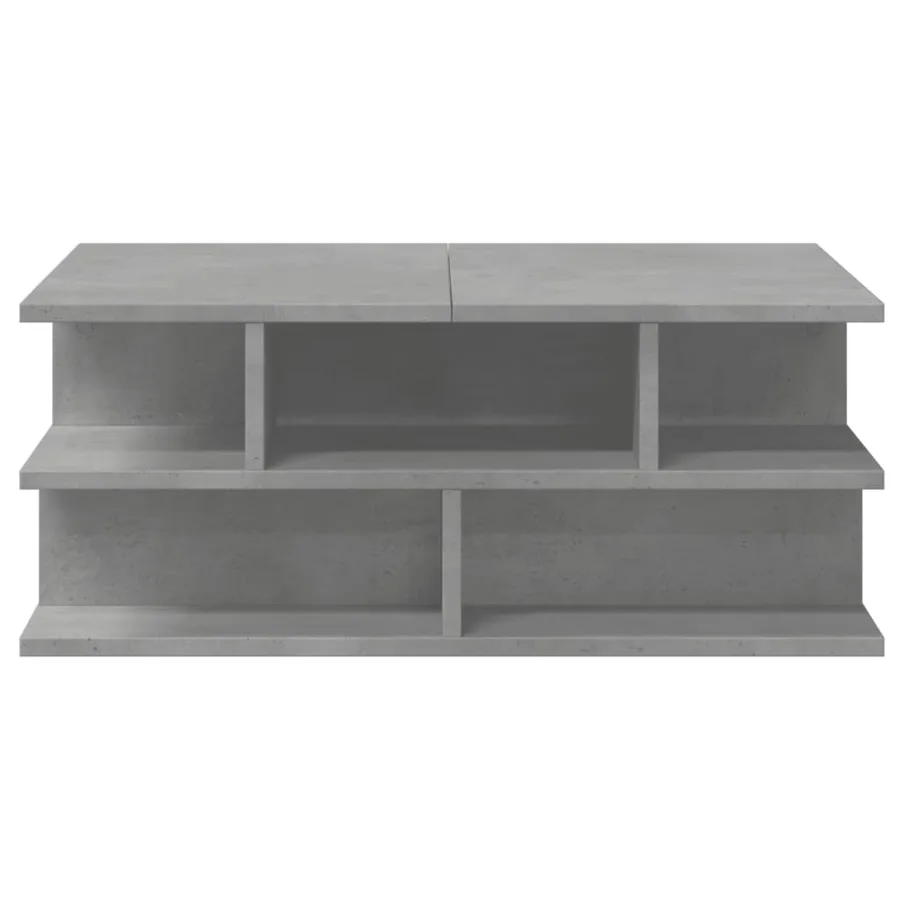 Table basse gris béton 70x70x29 cm bois d'ingénierie - 6