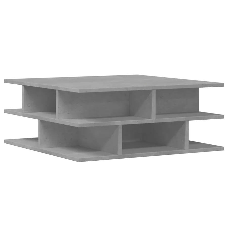 Table basse gris béton 70x70x29 cm bois d'ingénierie - 7