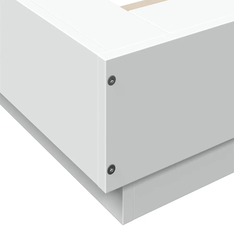 Cadre de lit avec lumières LED sans matelas blanc 100x200 cm - 10
