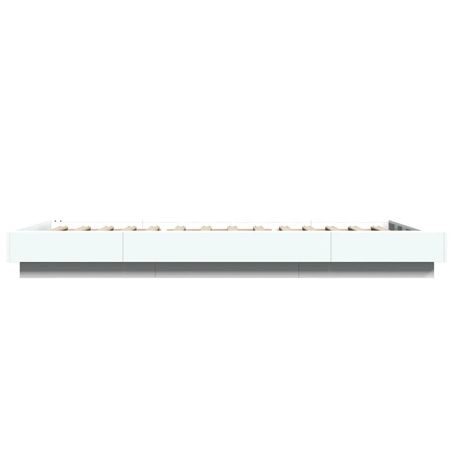 Cadre de lit avec lumières LED sans matelas blanc 100x200 cm - 6