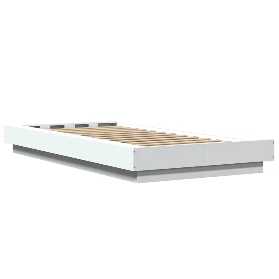Cadre de lit avec lumières LED sans matelas blanc 100x200 cm - 7