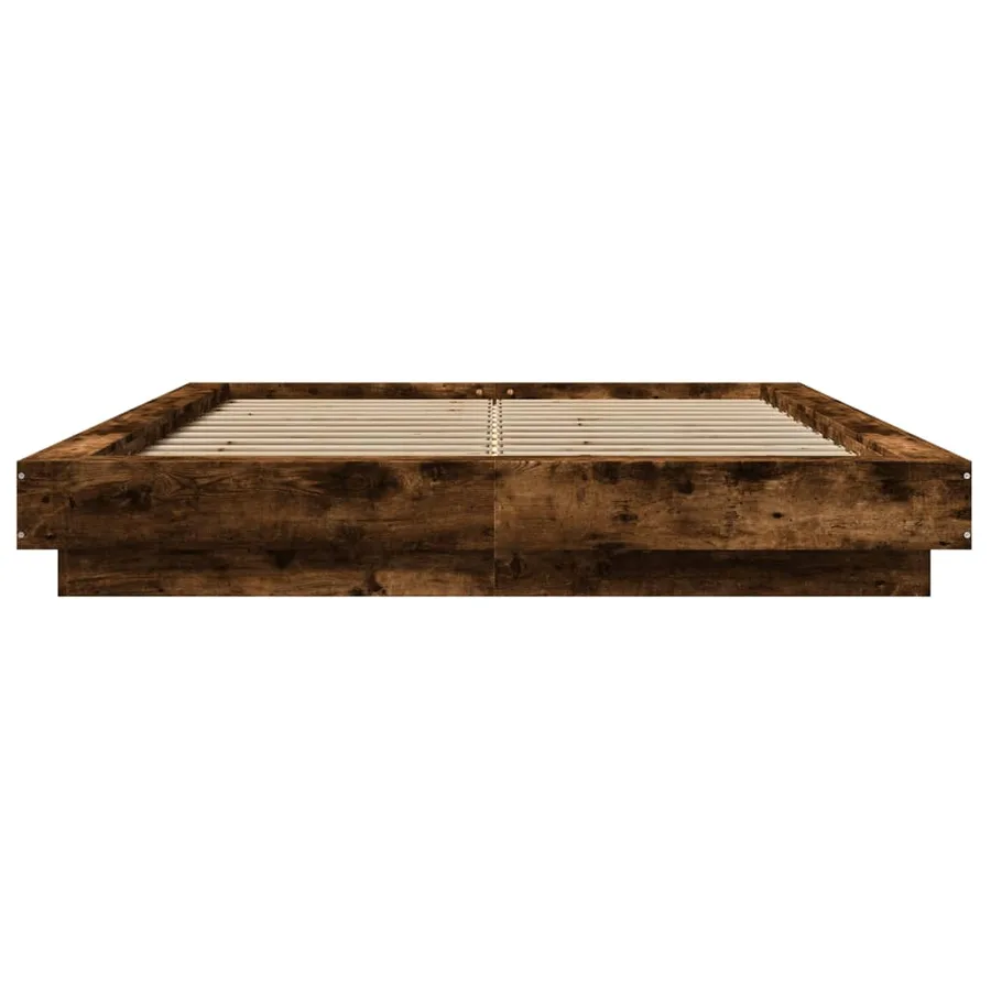 Cadre de lit sans matelas chêne fumé 140x190 cm - 4