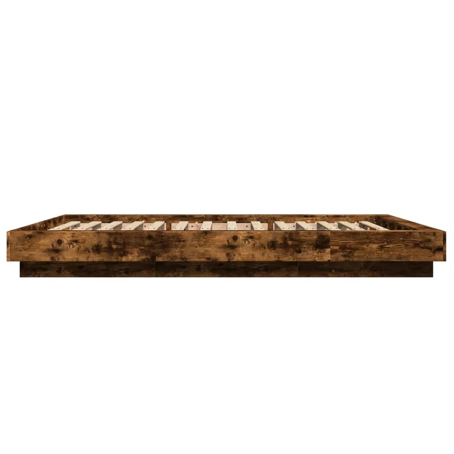Cadre de lit sans matelas chêne fumé 140x190 cm - 5