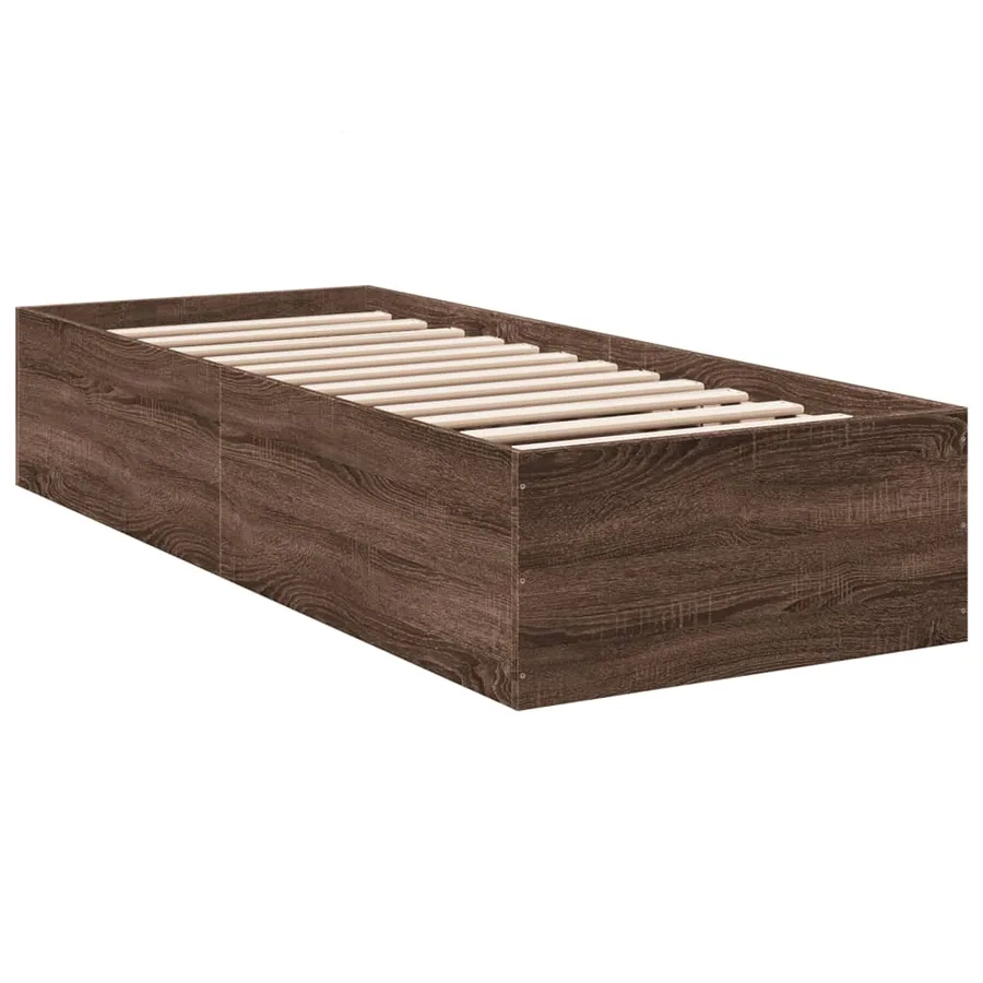 Cadre de lit sans matelas chêne marron 100x200 cm - 3