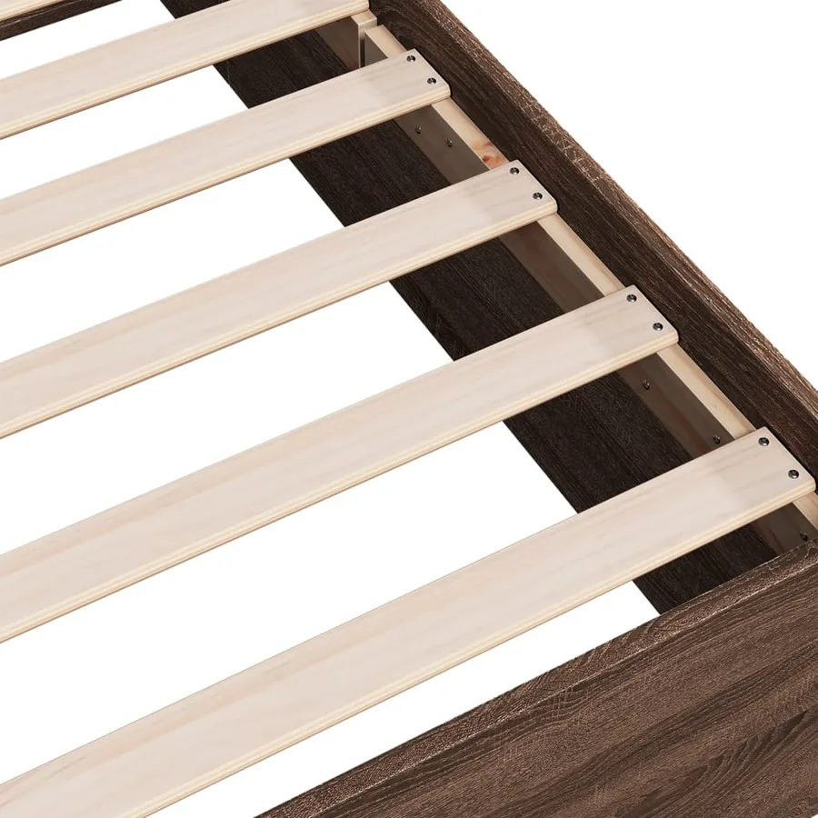 Cadre de lit sans matelas chêne marron 100x200 cm - 7