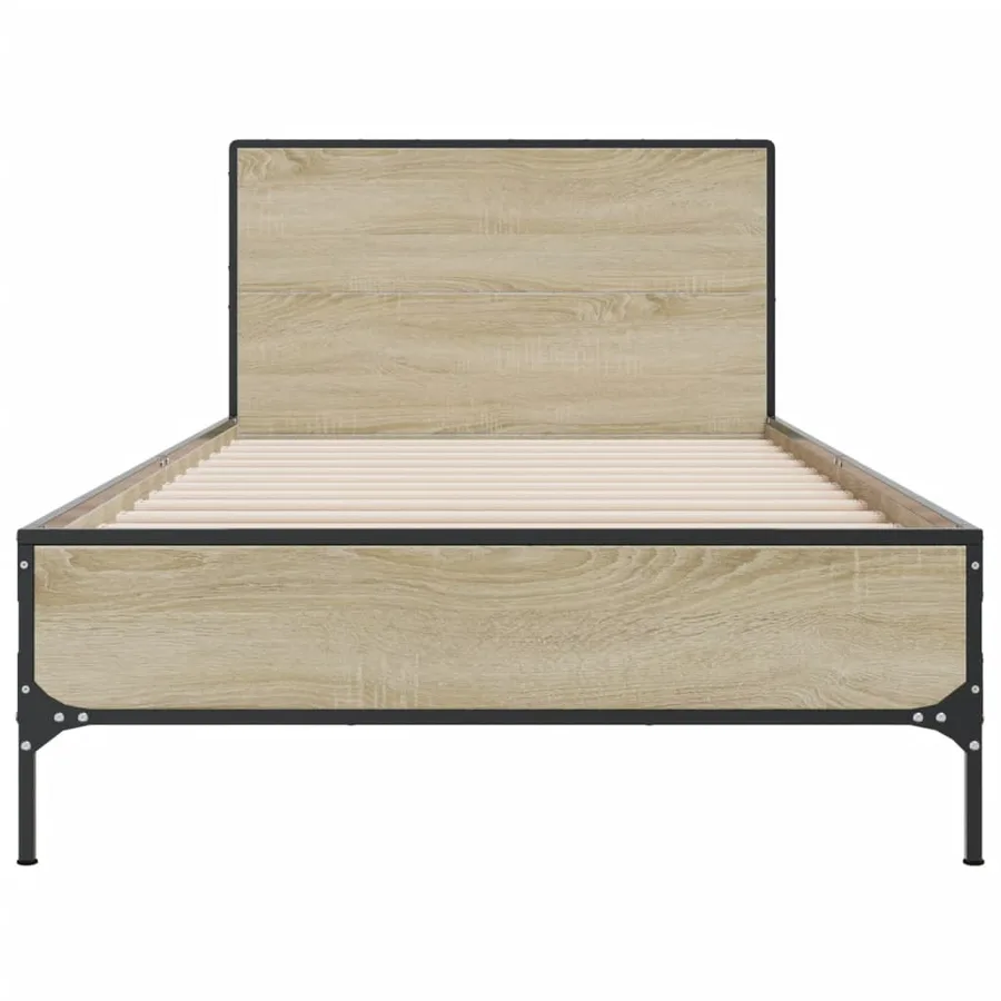 Cadre de lit sans matelas chêne sonoma 75x190 cm - 4