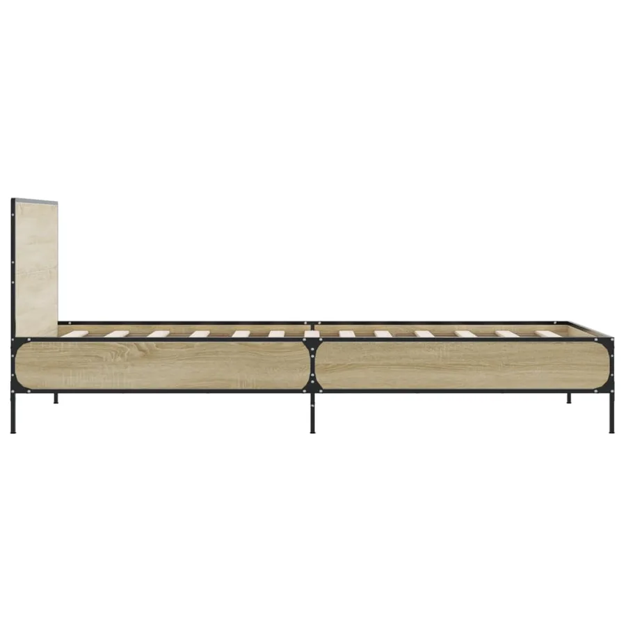 Cadre de lit sans matelas chêne sonoma 75x190 cm - 5