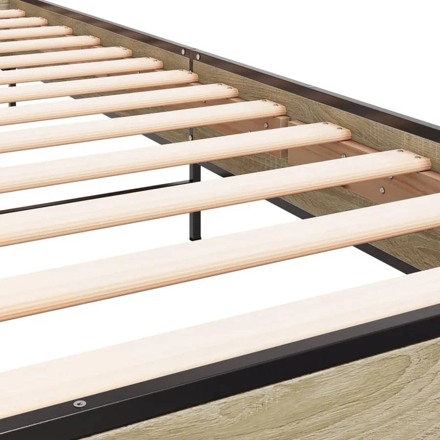 Cadre de lit sans matelas chêne sonoma 75x190 cm - 7