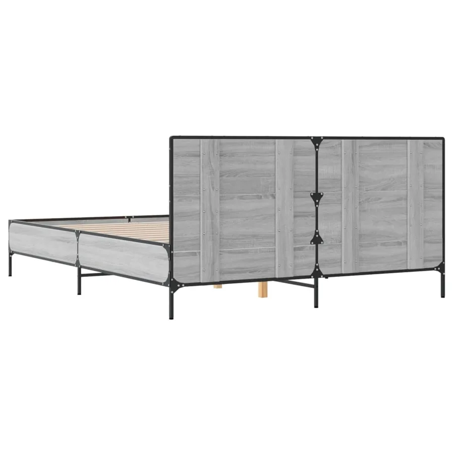 Cadre de lit sans matelas sonoma gris 150x200 cm - 6