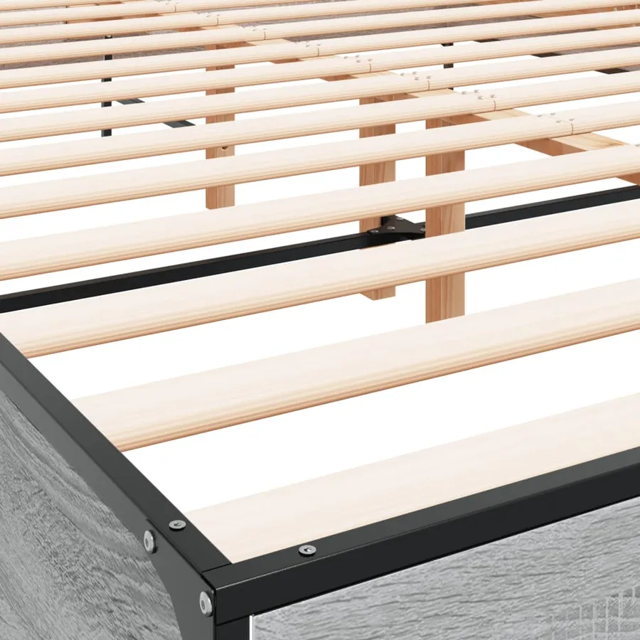 Cadre de lit sans matelas sonoma gris 150x200 cm - 7