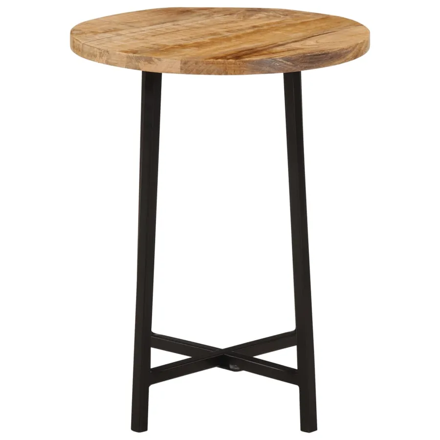 Table basse 35x35x45 cm bois de manguier solide et fer - 2